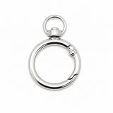 5 Pcs 40mm Silver Key Ring Findings | Metal Spring Keychain Rings with Connector Loop
