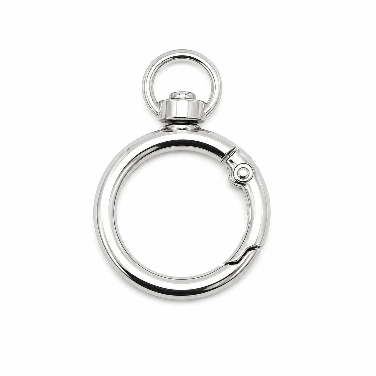 5 Pcs 40mm Silver Key Ring Findings | Metal Spring Keychain Rings with Connector Loop