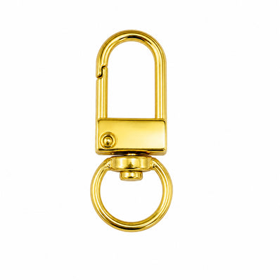 10 Pcs Gold Swivel Snap Hook Keychain Findings with Split Ring | Gold Keychain Hardware Approx. 30mm
