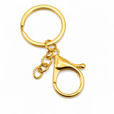 5 Pcs Gold Swivel Lobster Clasp Keychain Findings with Split Ring | Gold Key Ring Hardware Approx. 65mm