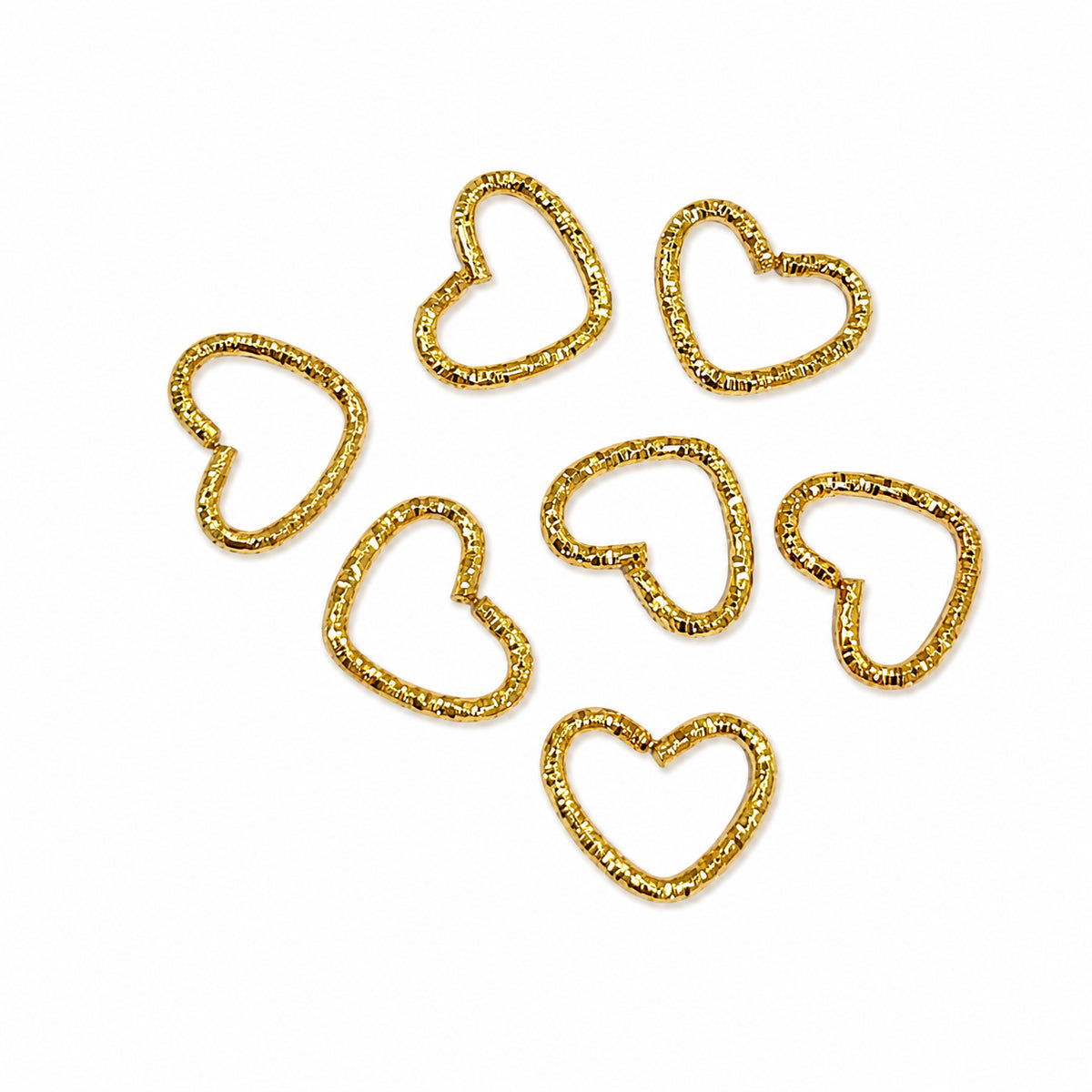 50 Pcs Open Heart Charm Connectors, 14x12mm Gold Plated Open Heart Links for DIY Jewelry Making, Bracelet & Necklace Connectors