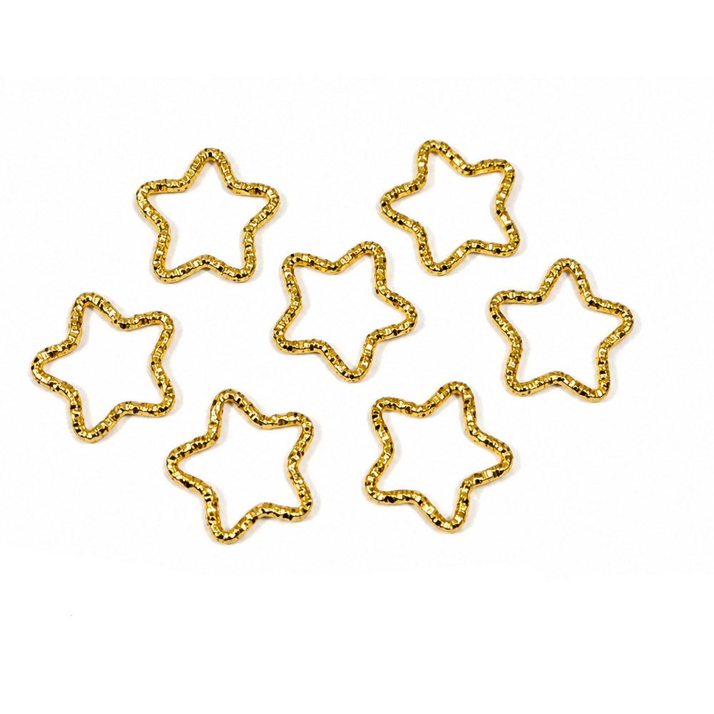 50 Pcs Open Star Charm Connectors 15mm Gold Plated Alloy Star Links for DIY Jewelry Making, Earrings, Bracelets & Necklaces