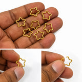 50 Pcs Open Star Charm Connectors 15mm Gold Plated Alloy Star Links for DIY Jewelry Making, Earrings, Bracelets & Necklaces