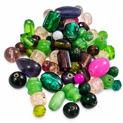 200 Grams Vintage Handmade Glass Beads Mix – Assorted Shapes & Uneven Sizes