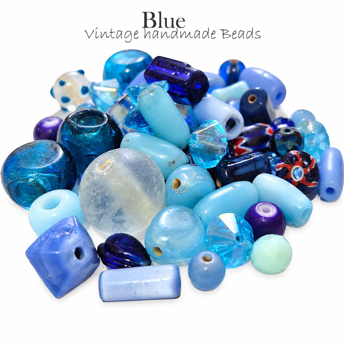 200 Grams Vintage Handmade Glass Beads Mix – Assorted Shapes & Uneven Sizes