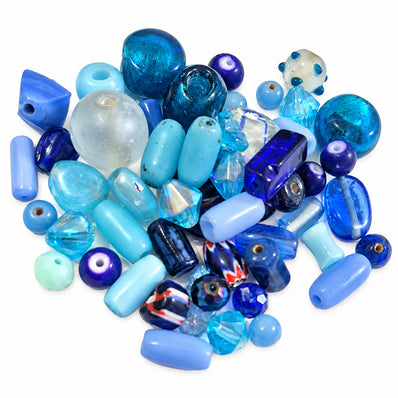 200 Grams Vintage Handmade Glass Beads Mix – Assorted Shapes & Uneven Sizes