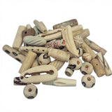 200 Pcs Pack, Bone Mix Beads Mostly Carved for jewelry making, 3 shown for variation