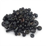 300pcs Pack Natural Black Dyed Bone Bead Mix – Antique Tribal Beads for Jewelry Making