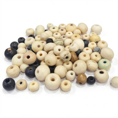 200 Pcs Bone Round Mix beads for jewelry making, 4 shown for variation