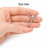 5pcs Large Silver Bow Charms, Big Ribbon Bow Pendant Charms, Textured Bowknot Charms for Necklace Earrings Bracelet DIY Jewelry Making Findings