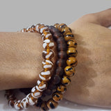 3 set handmade glass beads bracelets brown shade