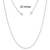 5 PCS BALL CHAIN 24 INCHES LONG SILVER PLATED , NO CLASPS AND JUMP RING