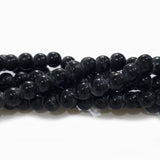 8mm black handmade glass beads round irregular shape