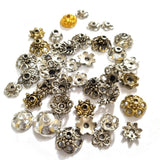 100 pcs mix bead cap metal alloy random mix