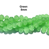 Parrot Green Per Line 8mm Faceted Opaque Rondelle Shaped Crystal Beads