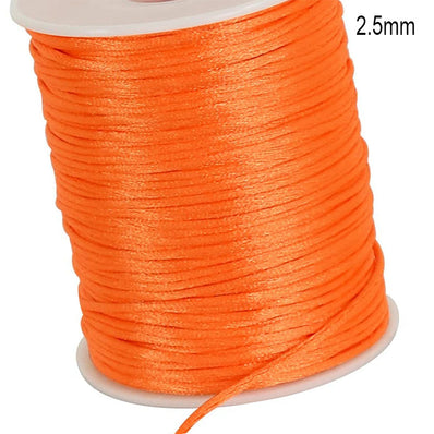 10 Meter Pack' Size About 2.5~3mm , This Silk cords known as Rat Tail Beading Cords Orange Color