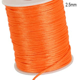 10 Meter Pack' Size About 2.5~3mm , This Silk cords known as Rat Tail Beading Cords Orange Color