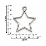 5pcs Stainless Steel Plated Star Shape Open Bezel Charm Pendant for Resin Jewelry Making 30x30mm
