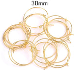 20 Pairs (40 Pcs) Gold Hoops for earring making 30mm