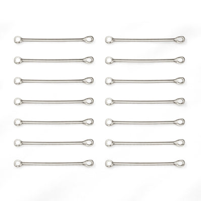 50pcs Pkg. Eye Pin Connector 30mm – Silver Tone Jewelry Making Finding