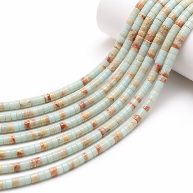 Natural Amazonite Heishi Disc Beads 4x2mm – Semi Precious Gemstone Spacer Beads, 15 Inch Strand, Approx. 150–154 Beads for Jewelry Making