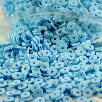 2000 PIECES PACK' 6 MM APPROX AQUA BLUE FIMO POLYMER BEADS