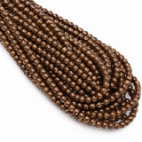 4mm Round Glass Pearl Beads – Chocolate Brown Pearl Finish – Approx. 210 Beads Per String – Jewelry Making & Craft Supplies