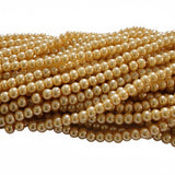 As much a Rs.19.00 Per Line Sale ! Factory overstock Glass Pearl beads Size 5mm, Minimum 10 Strings Line