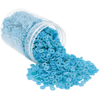 2000 PIECES PACK' 6 MM APPROX AQUA BLUE FIMO POLYMER BEADS