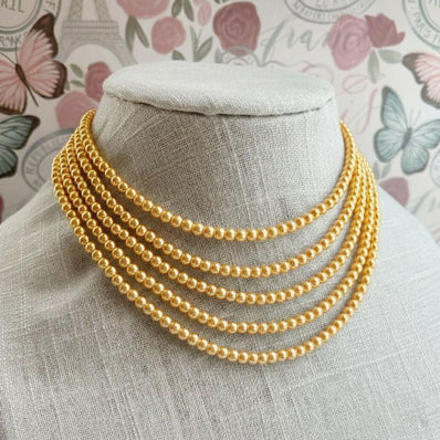 As much a Rs.19.00 Per Line Sale ! Factory overstock Glass Pearl beads Size 5mm, Minimum 10 Strings Line