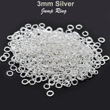 3000 PCS PACK, SMALL SIZE 3MM SILVER  PLATED JUMP RING FOR JEWELRY MAKING