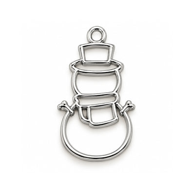 5pcs Stainless Steel Plated Snowman Shape Open Bezel Charm Pendant for Resin Jewelry Making 30x20mm