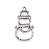 5pcs Stainless Steel Plated Snowman Shape Open Bezel Charm Pendant for Resin Jewelry Making 30x20mm