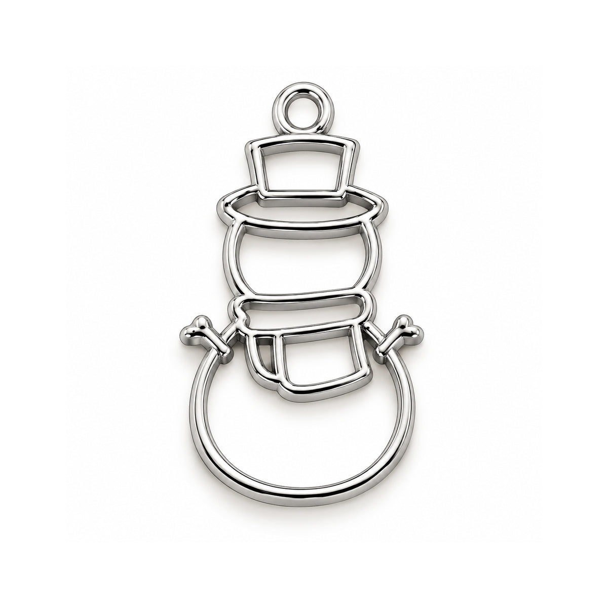 5pcs Stainless Steel Plated Snowman Shape Open Bezel Charm Pendant for Resin Jewelry Making 30x20mm