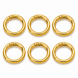 24mm Gold Plated Round Snap Spring Gate Rings – Pack of 10 Pieces | O Ring Clasp Connector for DIY Jewelry Making, Bags & Keychains