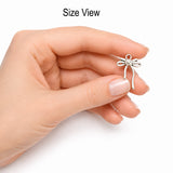 20pcs Silver Oxidized Tone Bow Charms with Flower Center, Vintage Ribbon Bow Pendant Charms for Bracelet Necklace Earrings DIY Jewelry Making Findings