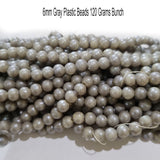 120 Grams Bunch 6mm Plastic beads Old