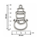 5pcs Stainless Steel Plated Snowman Shape Open Bezel Charm Pendant for Resin Jewelry Making 30x20mm