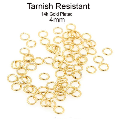 200pcs 4mm 14k gold plated tarnish Resistant Brass Material jump ring for jewelry making