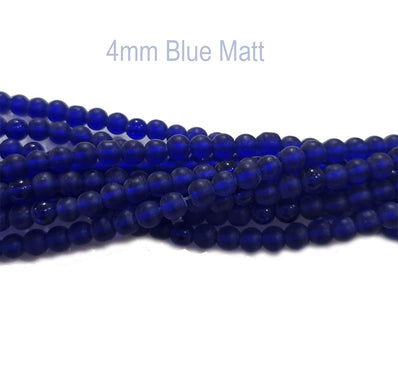 5/Line Pkg. (each 16 inches long) 4mm handmade glass beads for jewelry making