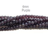 5/LINE PKG. (EACH 16 INCHES LONG) 4MM HANDMADE GLASS BEADS FOR JEWELRY MAKING