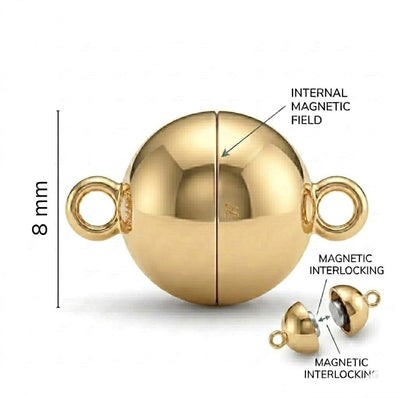 8mm Gold Magnetic Clasp for Jewelry Making – 5 Pieces Pack | Round Ball Jewelry Clasp