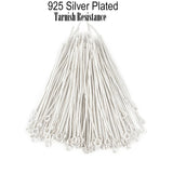 72mm Size,50 pcs Eye pins long, tarnish Resistant 925 silver plated on brass material
