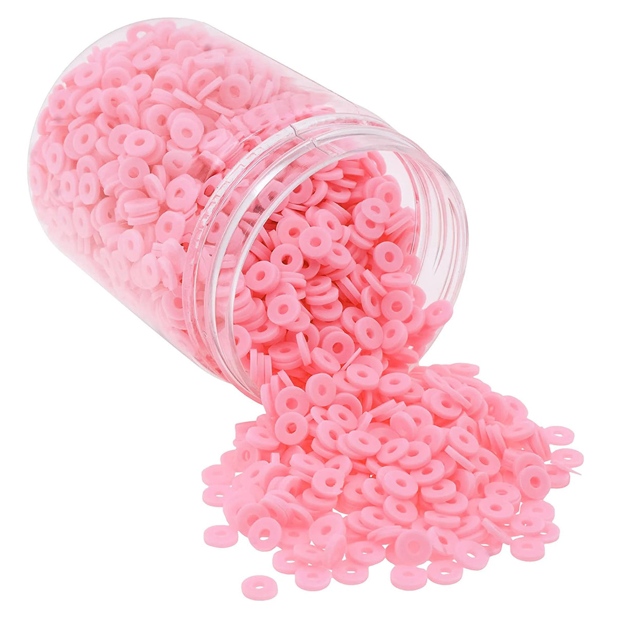2000 PIECES PACK' 6 MM APPROX ROSE PINK COLOR FIMO POLYMER BEADS