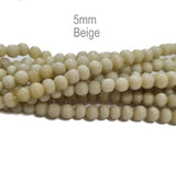 5/LINE PKG. (EACH 16 INCHES LONG) 5MM HANDMADE GLASS BEADS FOR JEWELRY MAKING