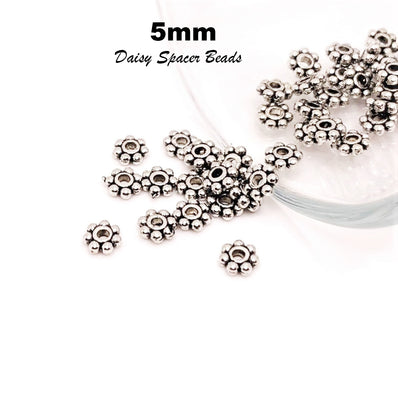 200 Pcs Pack, 5mm Metal Oxidized Beads Size About  5mm, Daisy Flower, Spacer