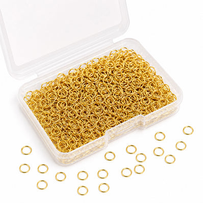 1000pcs 5mm Gold Plated Steel Jump Rings – Open Connector Rings for Jewelry Making, Earrings, Necklaces, Bracelets & DIY Crafts