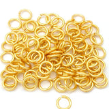 Thick Wire, 100pcs 5mm size, jump ring brass touch plating, Gold color