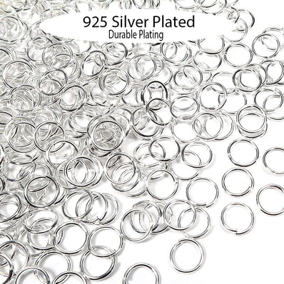 100pcs 6mm Jump Rings – Brass Material, 925 Silver Plated, Durable Plating for Jewelry Making