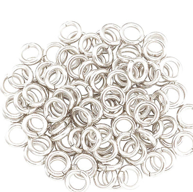 Thick Wire, 100pcs 5mm size, jump ring brass touch plating, Matty silver color